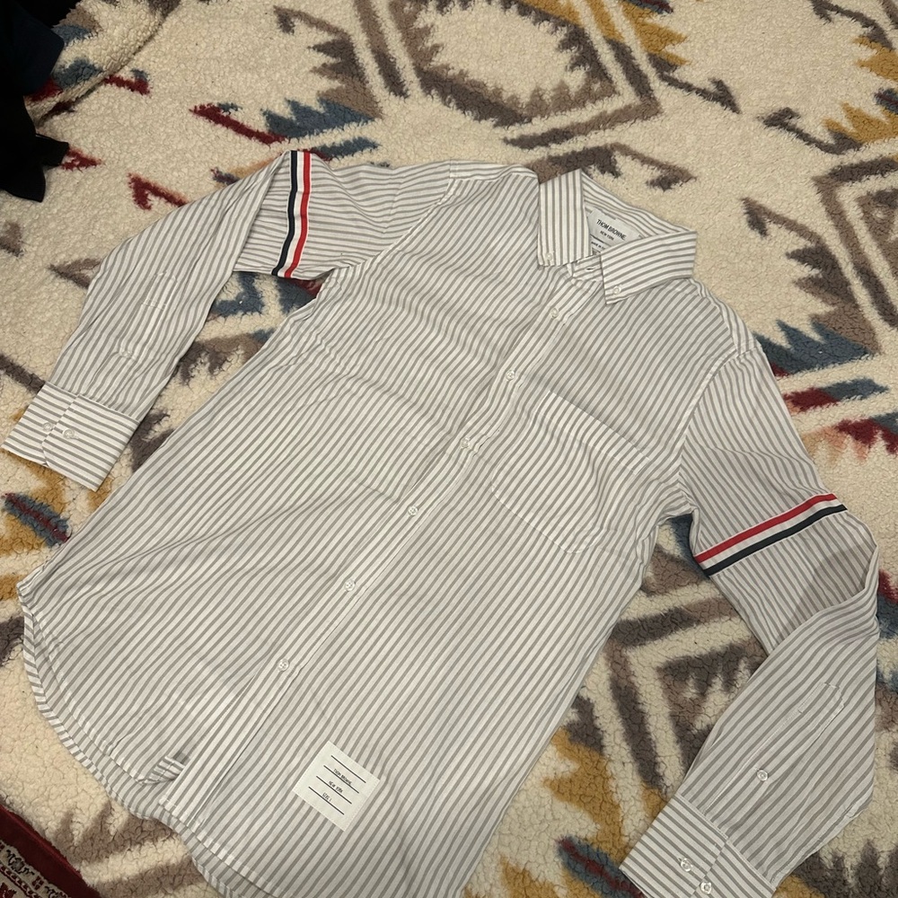 Thom Browne stripped button up shirt